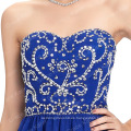 Grace Karin Strapless Sweetheart corto azul royal gasa Homecoming vestidos CL6049-4